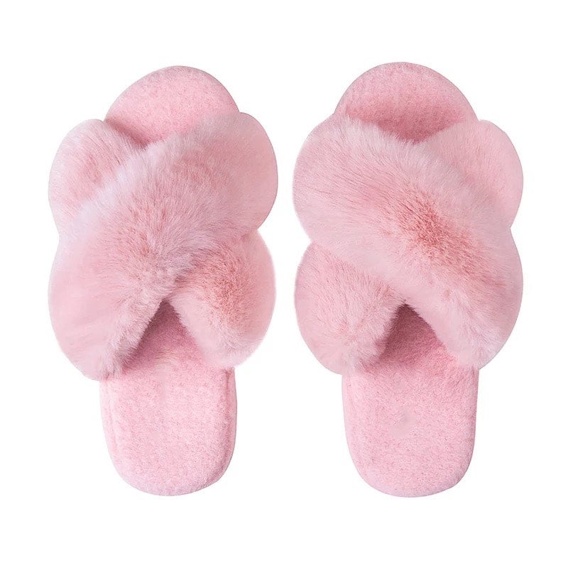 Blush clearance fluffy slippers